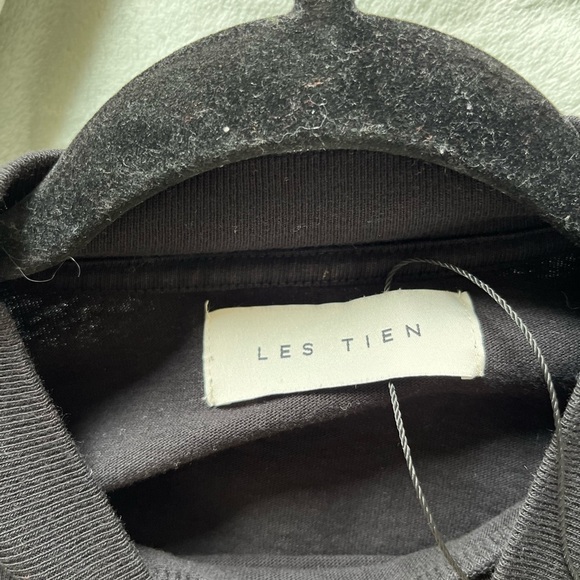 Les Tien Heavyweight Mock Neck Tee in Black - Picture 8 of 14